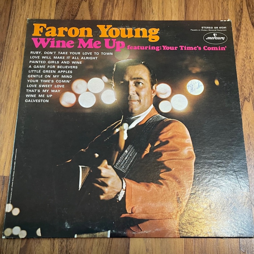Faron Young Wine Me Up Vinyl Record LP Mercury SR 61241 Classic Country 1969 12"